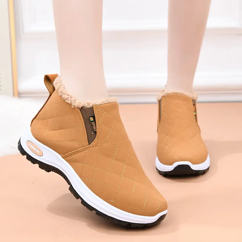Cross-Border New Cotton Shoes for Women, Velvet Warm Short Boots, Pu Upper, Casual Cotton Boots, Snow Boots for Women — feature 14