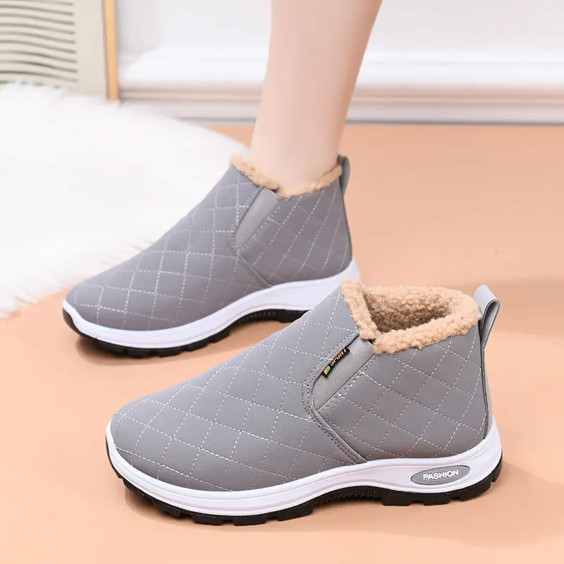 Cross-Border New Cotton Shoes for Women, Velvet Warm Short Boots, Pu Upper, Casual Cotton Boots, Snow Boots for Women — feature 19