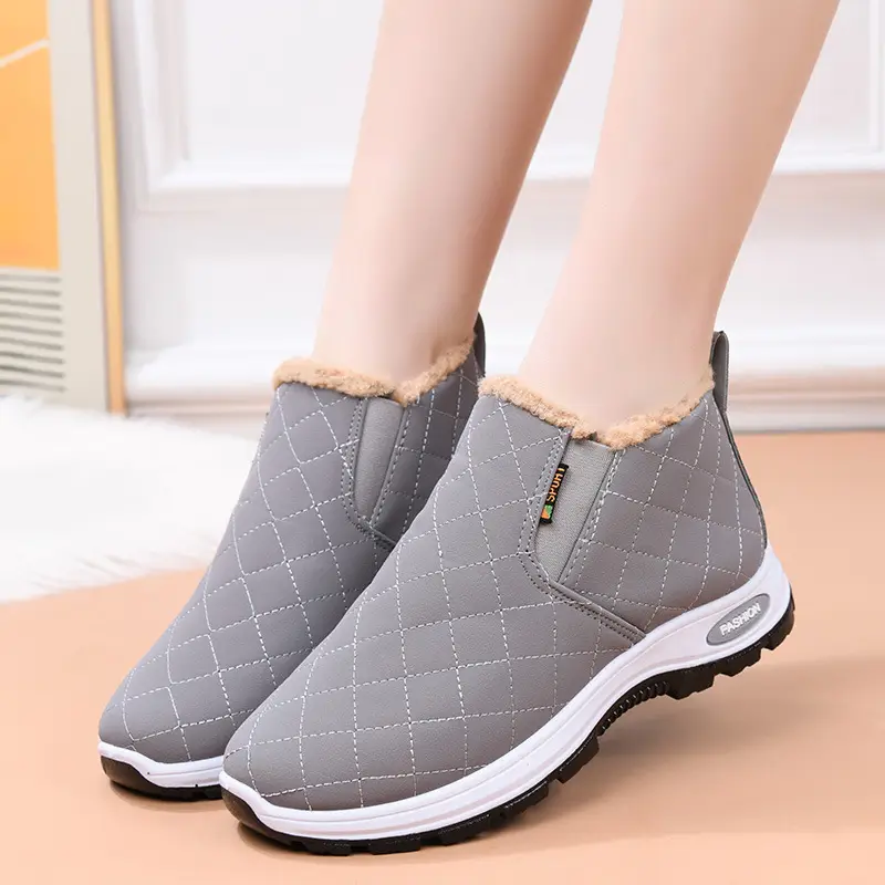 Cross-Border New Cotton Shoes for Women, Velvet Warm Short Boots, Pu Upper, Casual Cotton Boots, Snow Boots for Women — feature 21