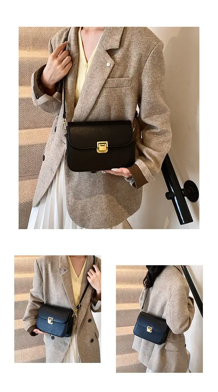 Elegant Women's Crossbody Bag with Retro Lock Design — feature 11