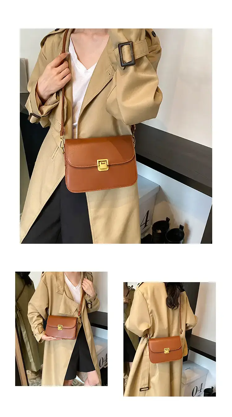 Elegant Women's Crossbody Bag with Retro Lock Design — feature 9