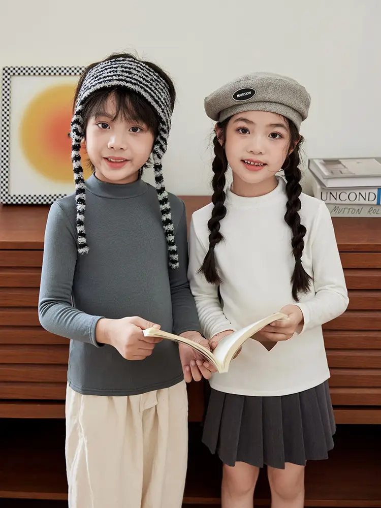 Children's White Thermal T-Shirt Large Autumn Winter