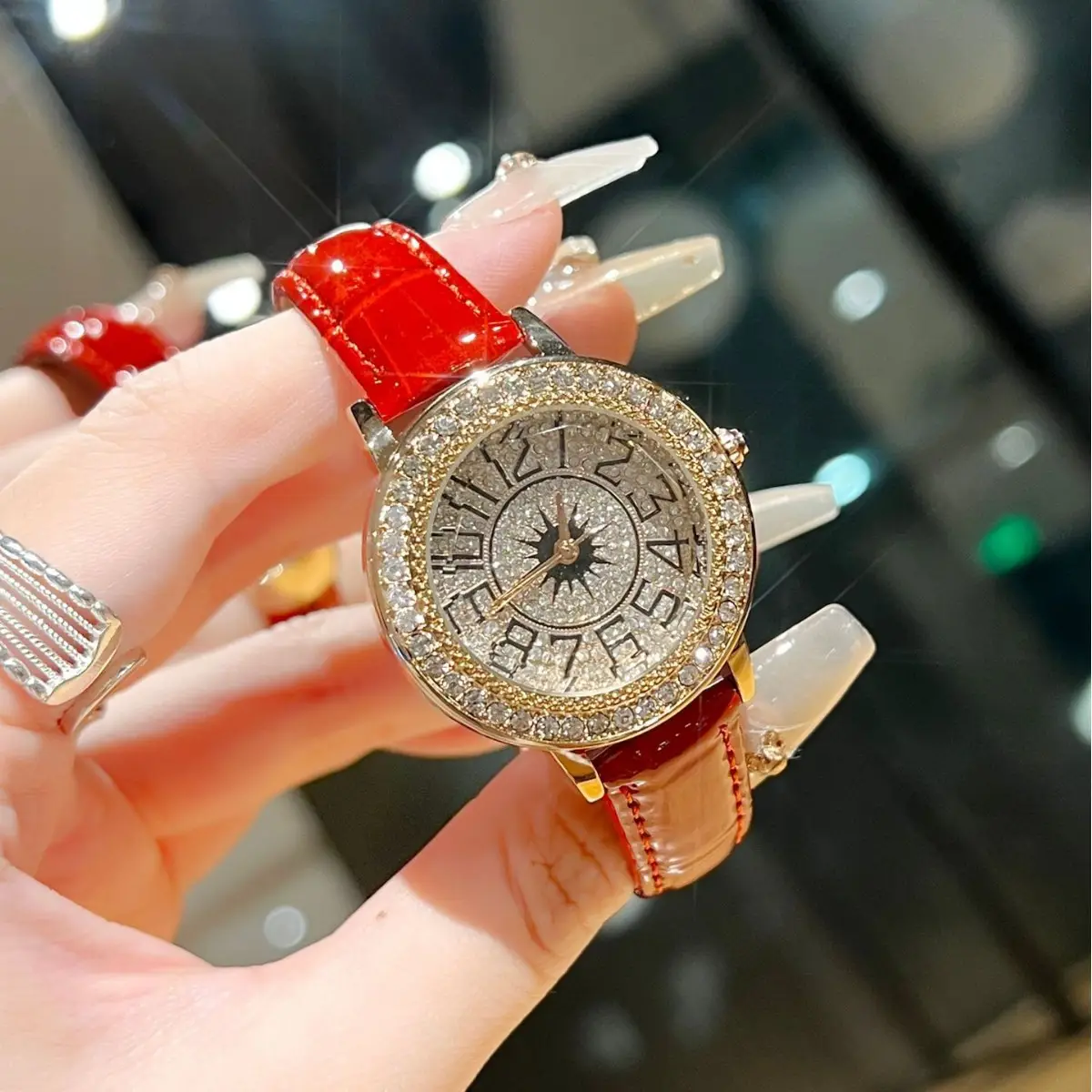 Women's Diamond Encrusted Watch Belt Set - Image 4