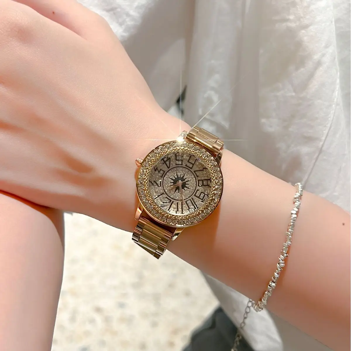 Women's Diamond Encrusted Watch Belt Set - Image 5