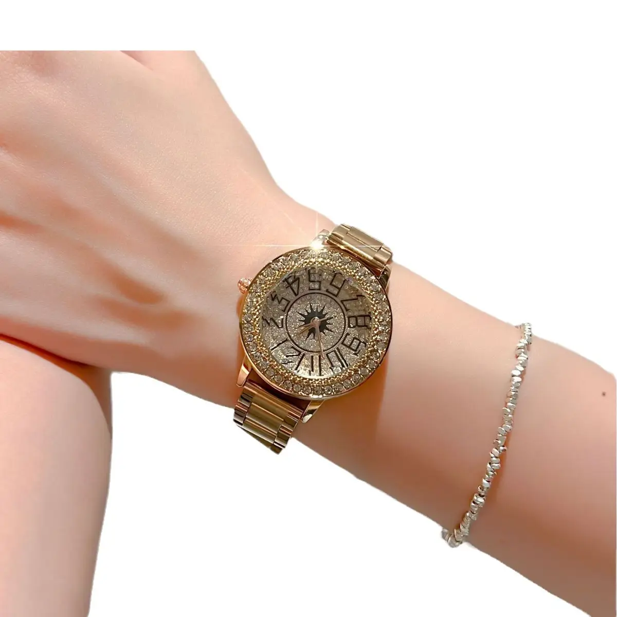 Women's Diamond Encrusted Watch Belt Set - Image 8