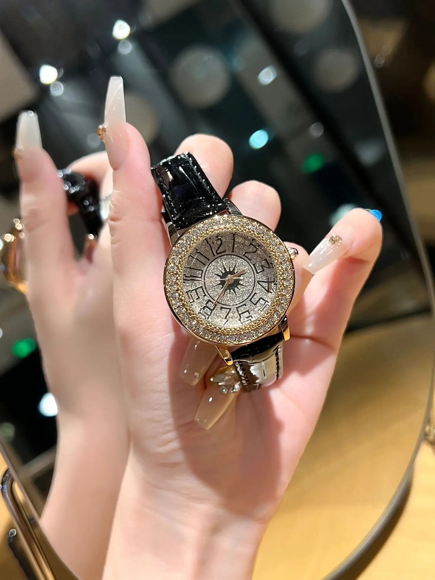 Women's Diamond Encrusted Watch Belt Set — feature 3