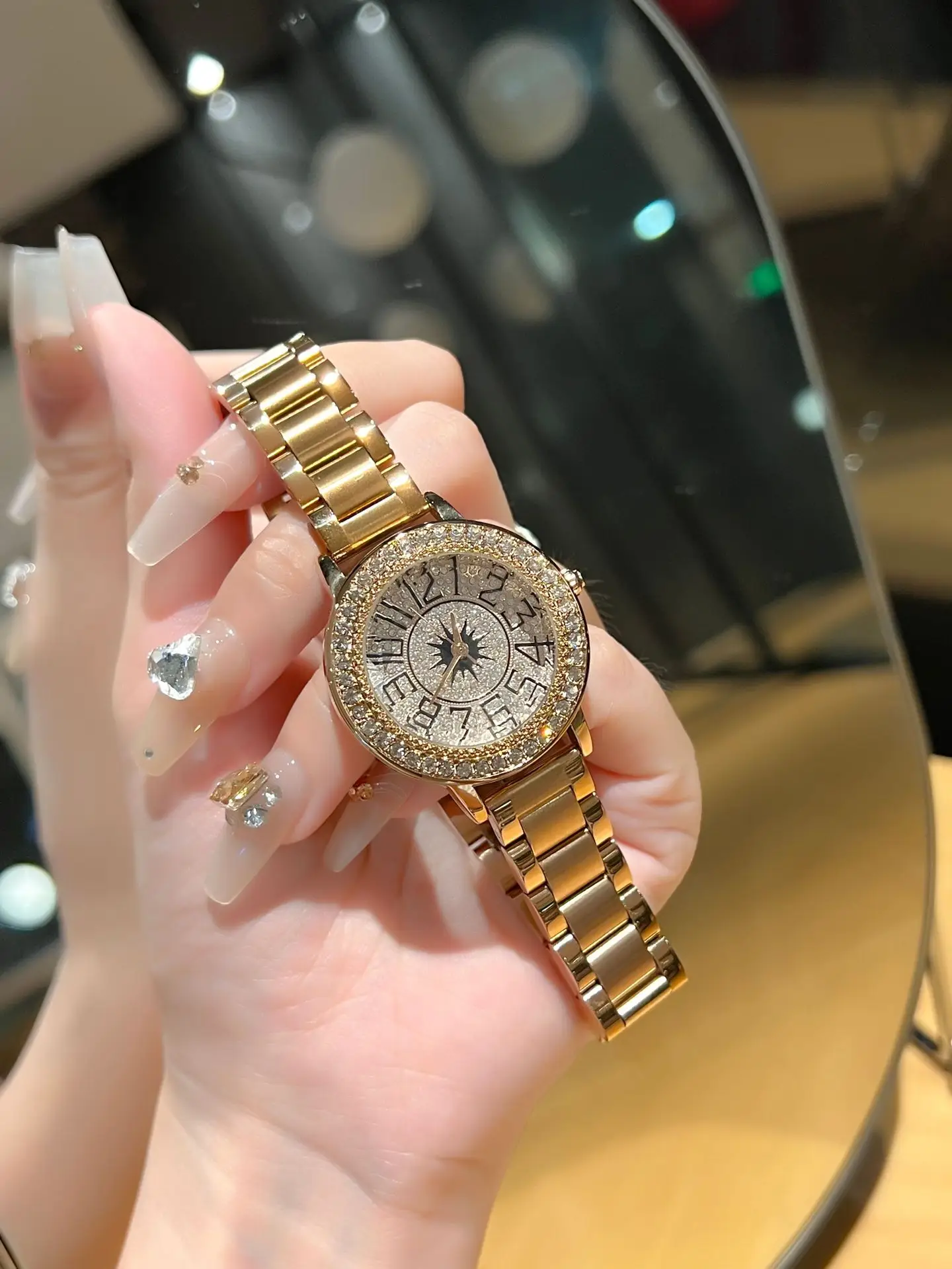 Women's Diamond Encrusted Watch Belt Set — feature 5