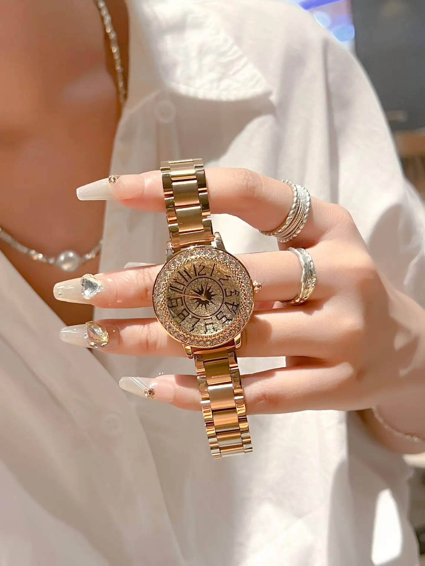 Women's Diamond Encrusted Watch Belt Set — feature 6