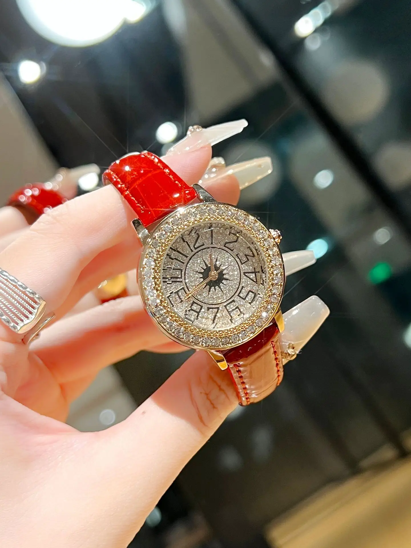 Women's Diamond Encrusted Watch Belt Set — feature 7