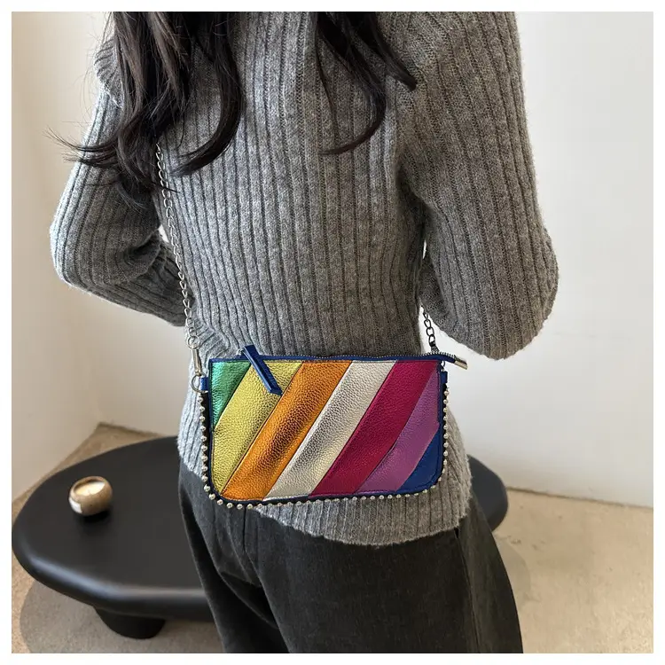 Korean Style Striped Chain Crossbody Bag for Women — feature 20
