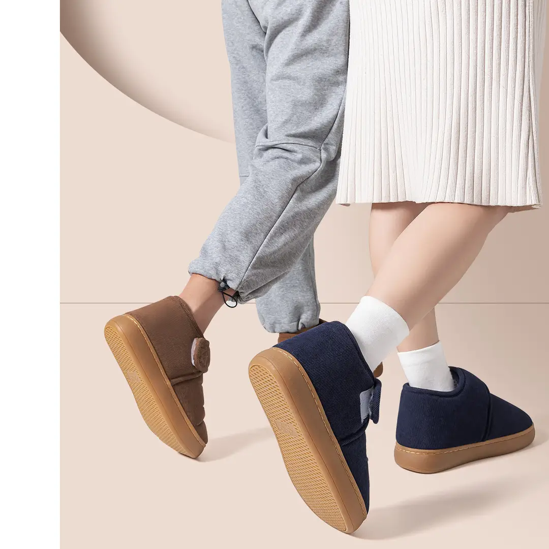 Autumn and Winter Middle-aged and Elderly Non-slip Cotton Slippers Men's Indoor Home Bag with Women's fleece-lined Warm Thick-soled Cotton Shoes for Men — feature 18