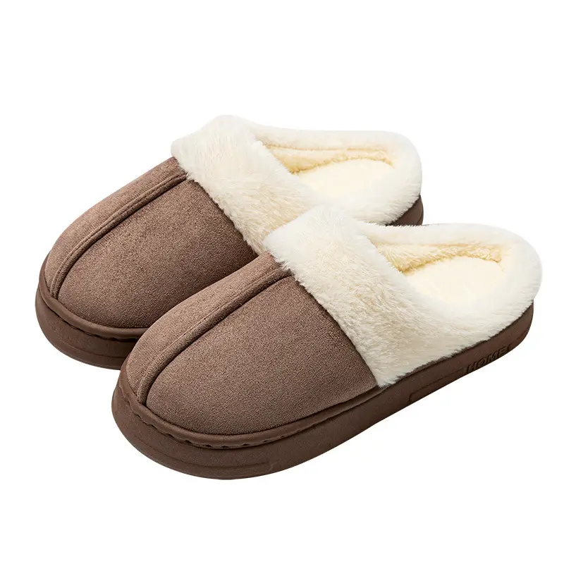 Cotton Slippers Women's Autumn and Winter Indoor Home fleece-lined Thick-soled Shoes with Shit and Shit to Keep Warm Couple's Shoes - Image 8
