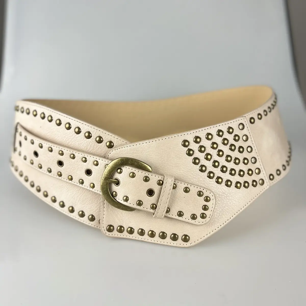 Maroon Wide Waist Cover with Gold Buckle & Studded Design - Image 11