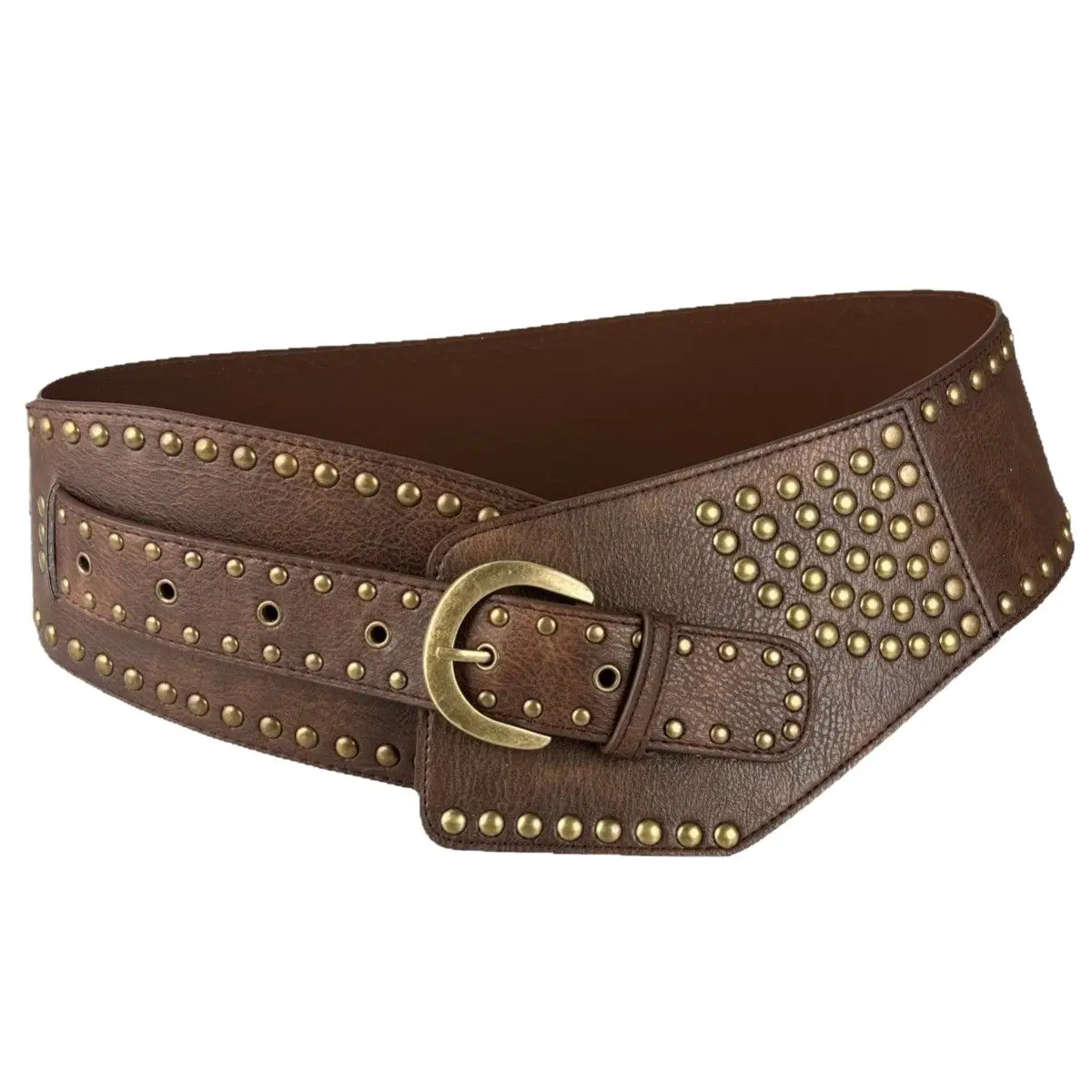 Maroon Wide Waist Cover with Gold Buckle & Studded Design - Image 14