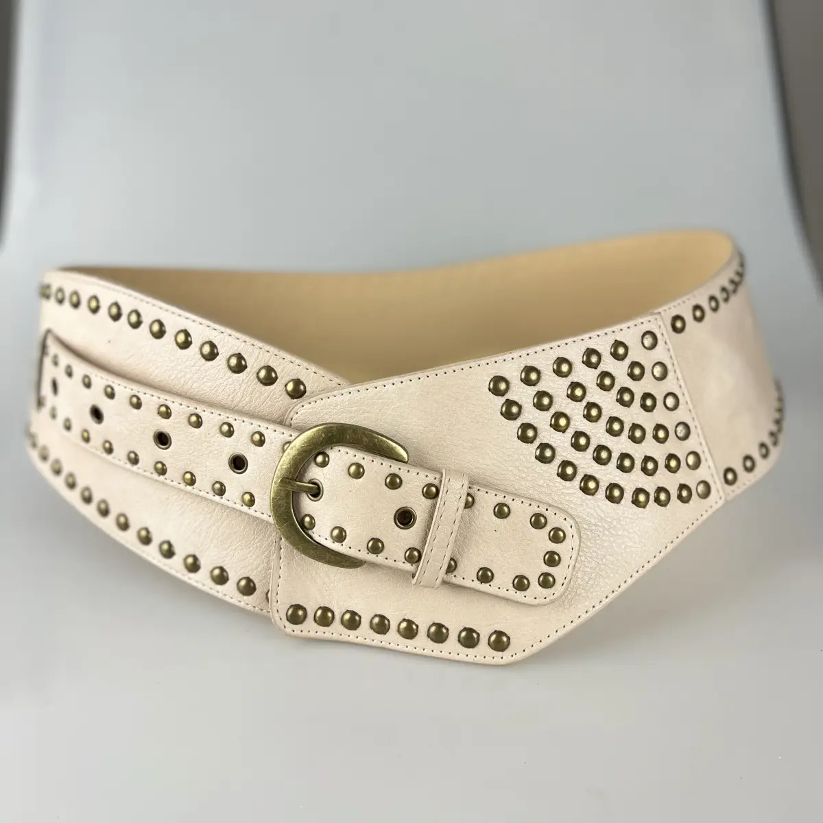 Maroon Wide Waist Cover with Gold Buckle & Studded Design - Image 4