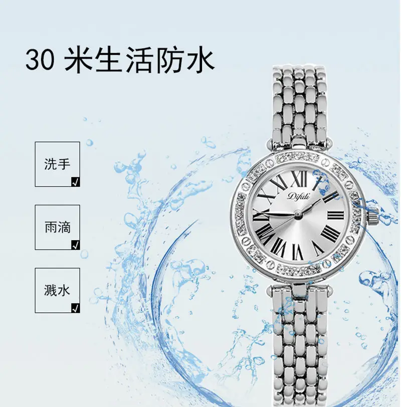 Women Roman Numeral Quartz Wristwatch Silver — feature 9