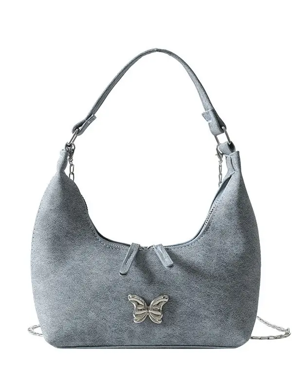 Black Butterfly Chain Shoulder Bag Large Capacity - Image 9