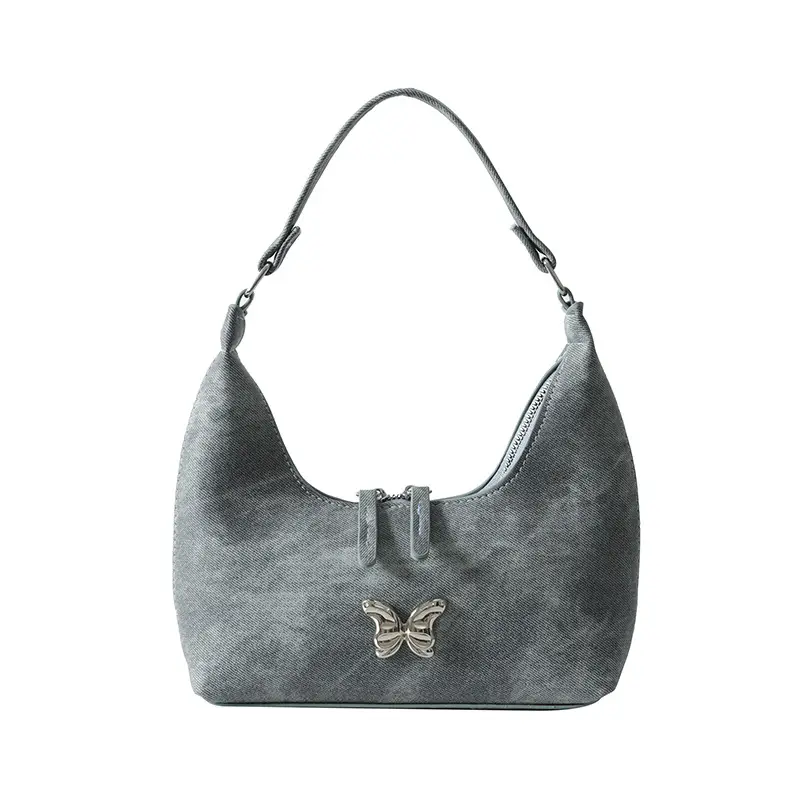 Black Butterfly Chain Shoulder Bag Large Capacity - Image 3