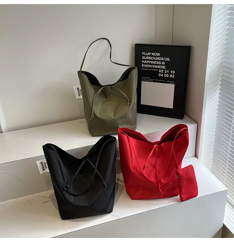 Red Nylon Shoulder Bag Women Large Capacity — feature 12