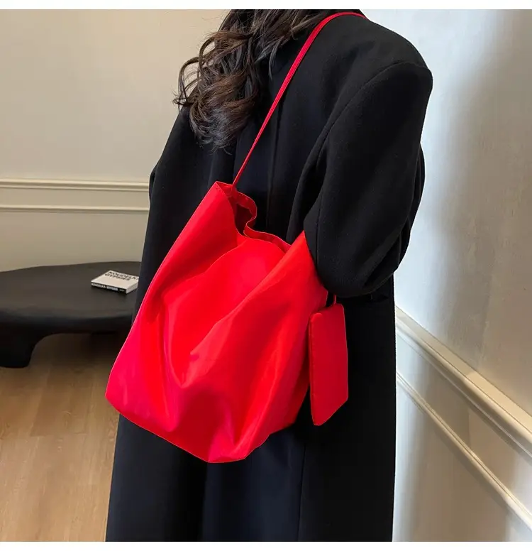 Red Nylon Shoulder Bag Women Large Capacity — feature 17