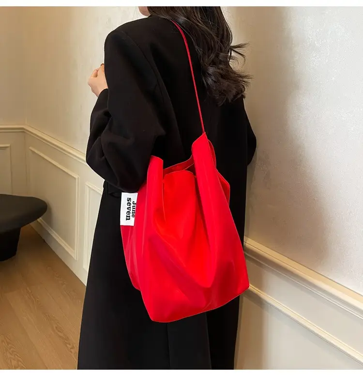 Red Nylon Shoulder Bag Women Large Capacity — feature 19