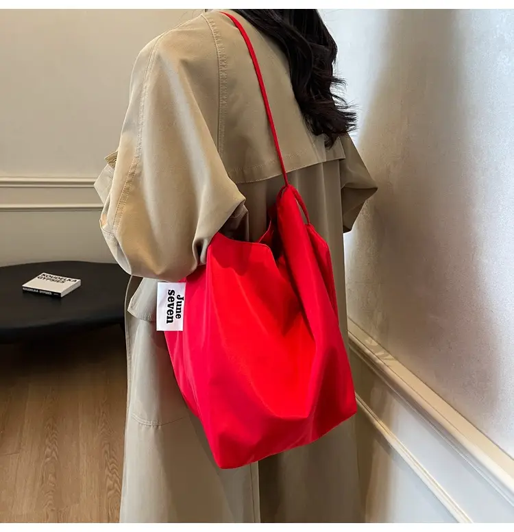 Red Nylon Shoulder Bag Women Large Capacity — feature 21