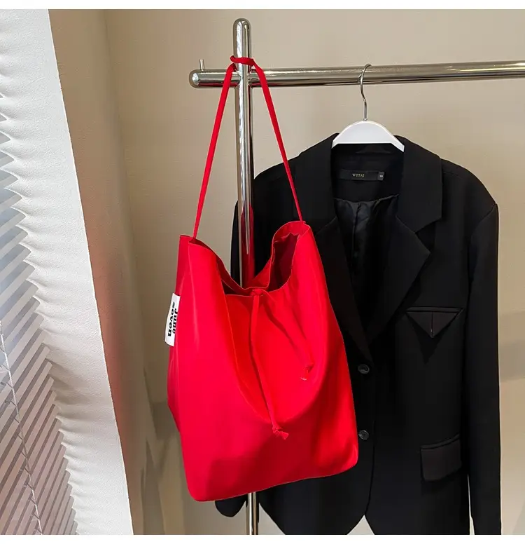 Red Nylon Shoulder Bag Women Large Capacity — feature 41