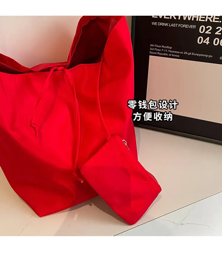 Red Nylon Shoulder Bag Women Large Capacity — feature 5