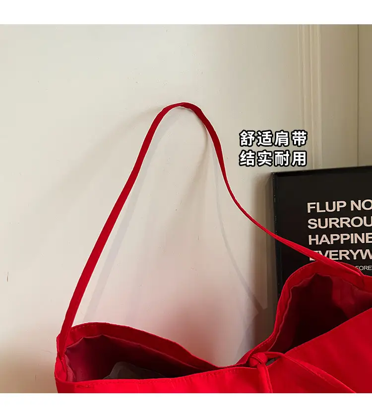 Red Nylon Shoulder Bag Women Large Capacity — feature 6