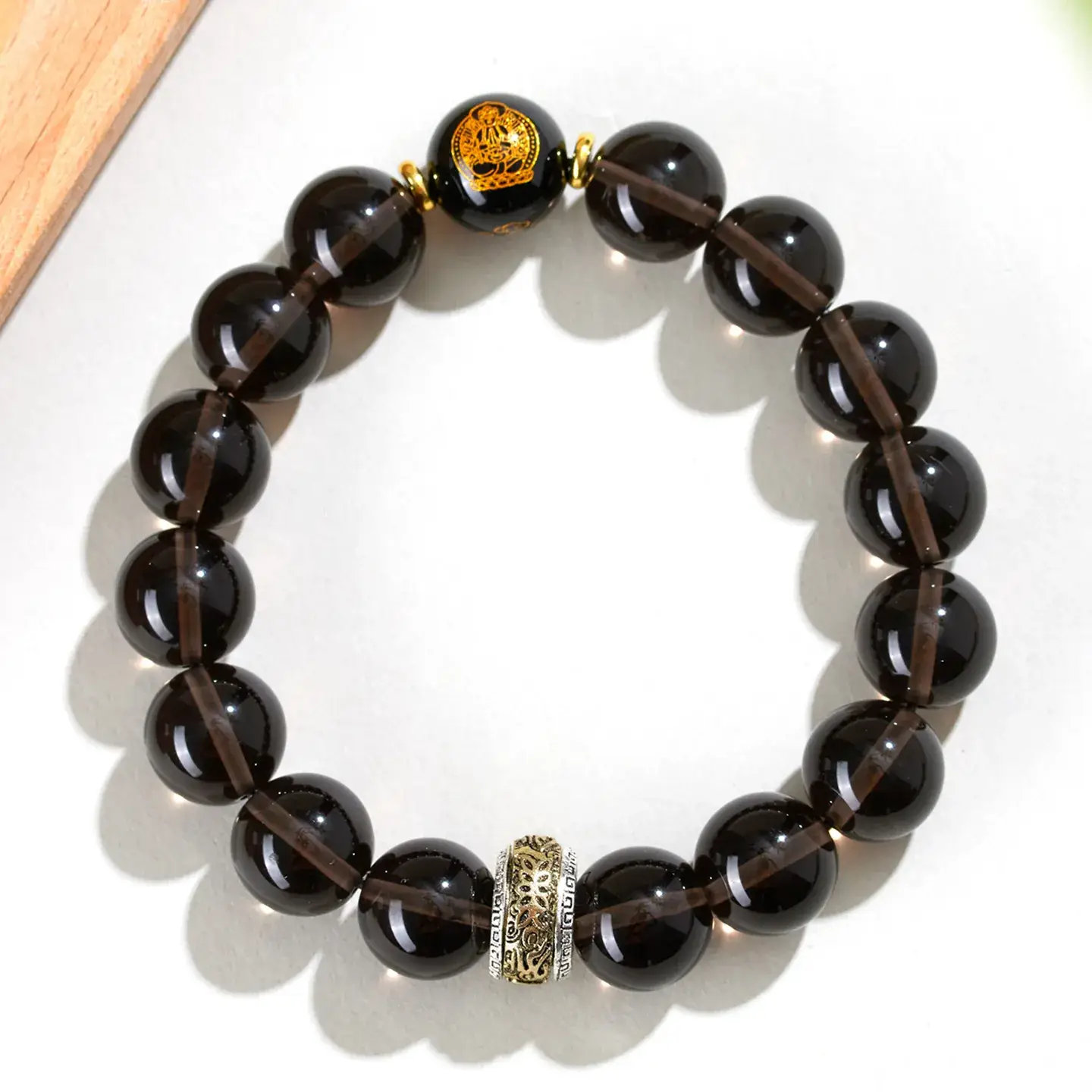 Obsidian 8-Character True Word Bracelet for Men Women - Image 5