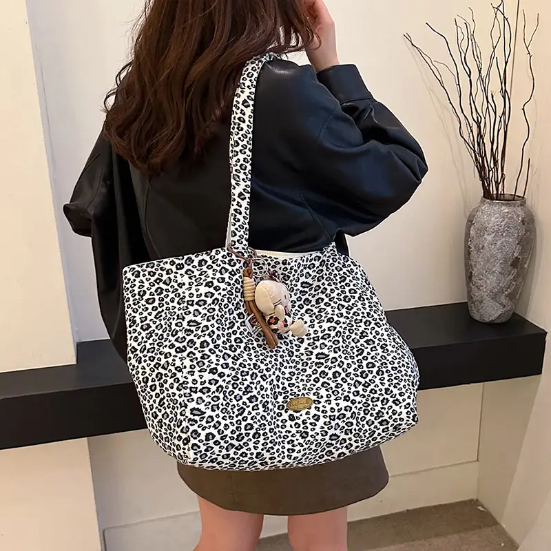 Korean Leopard Print Double Shoulder Bag Female - Image 9