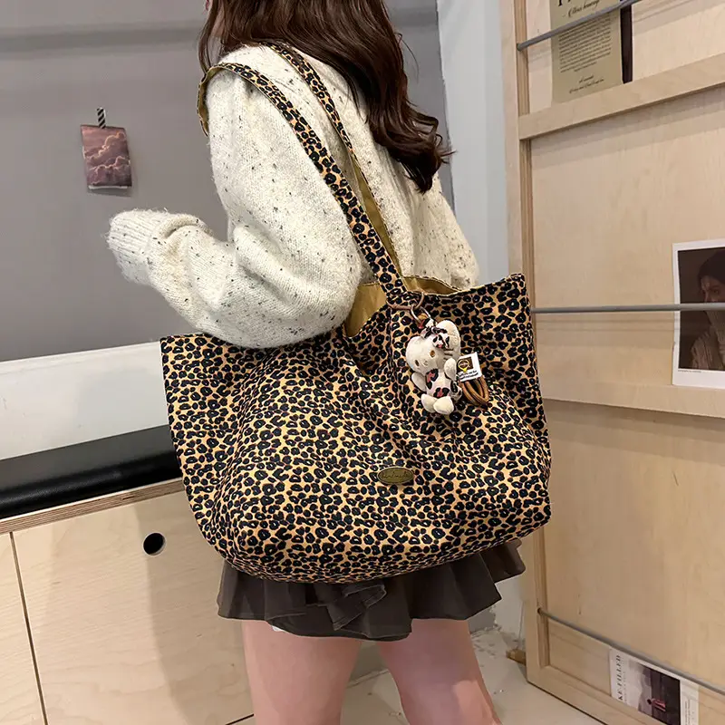 Korean Leopard Print Double Shoulder Bag Female - Image 10