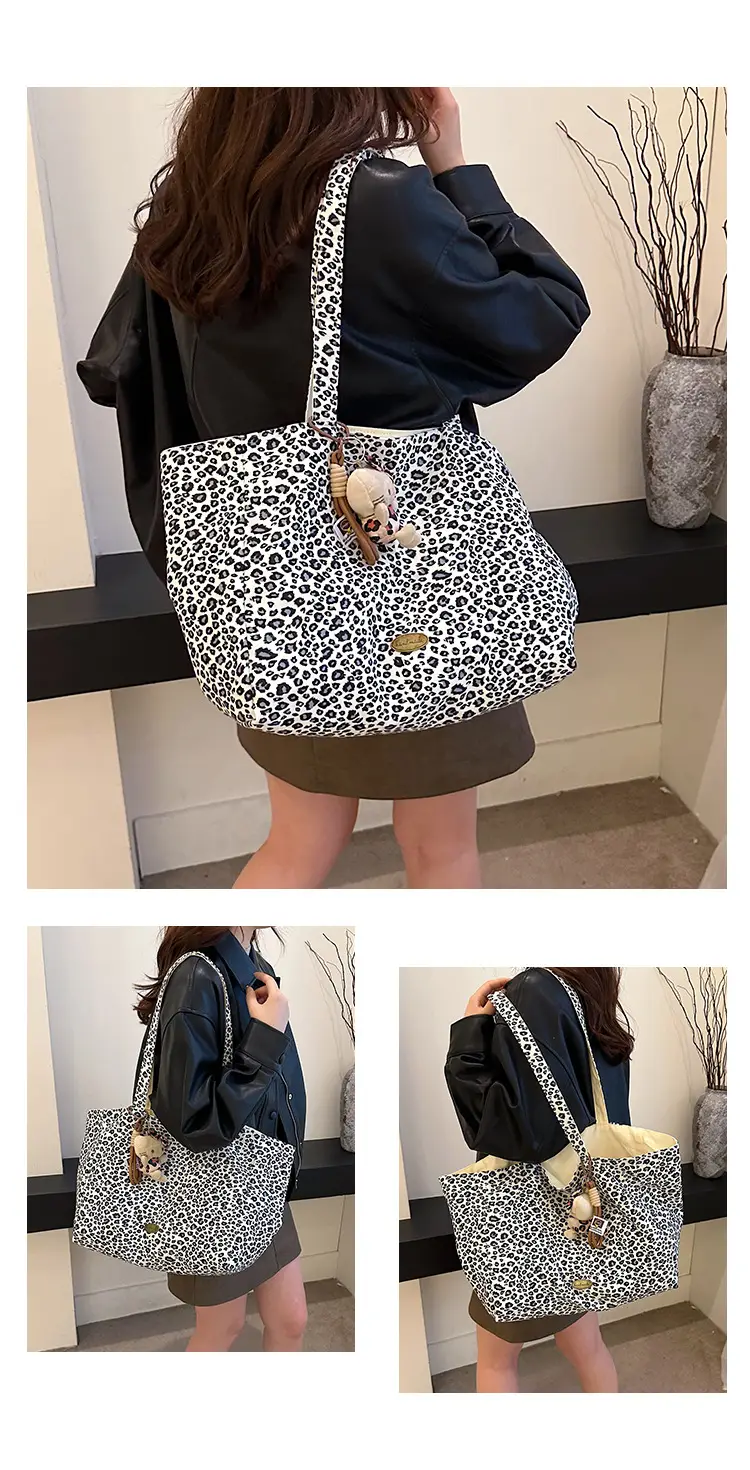 Korean Leopard Print Double Shoulder Bag Female — feature 17