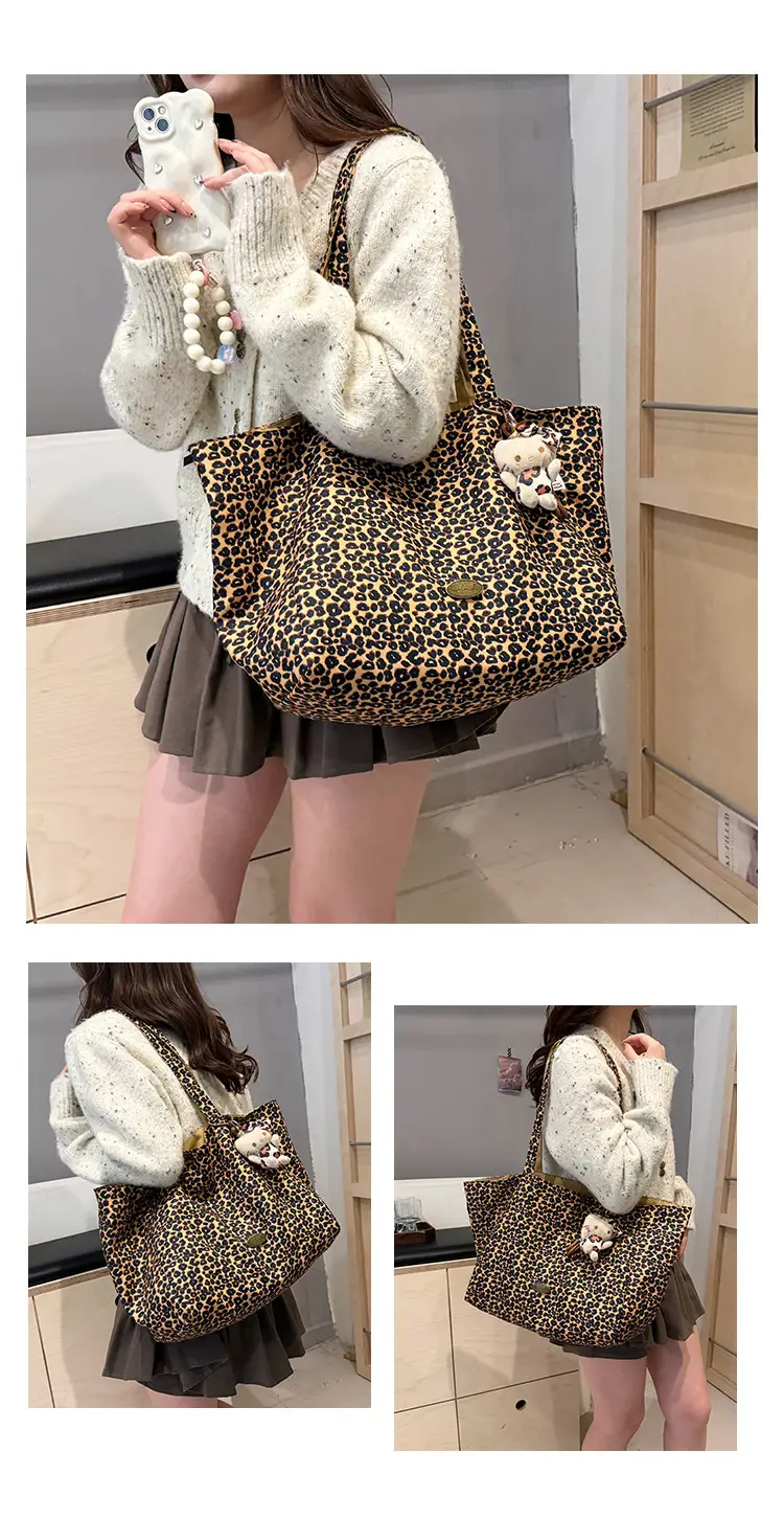 Korean Leopard Print Double Shoulder Bag Female — feature 18
