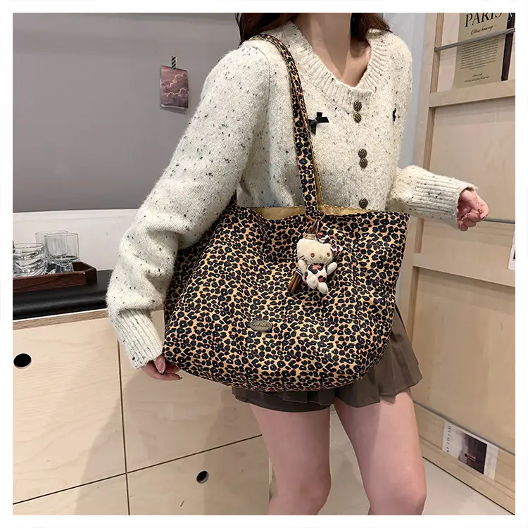 Korean Leopard Print Double Shoulder Bag Female — feature 29