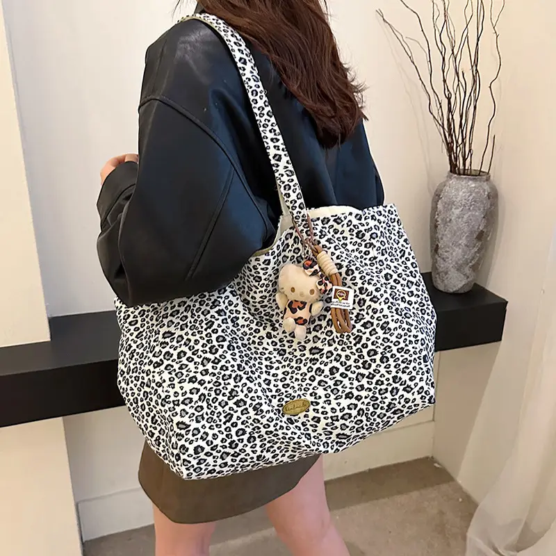 Korean Leopard Print Double Shoulder Bag Female - Image 5