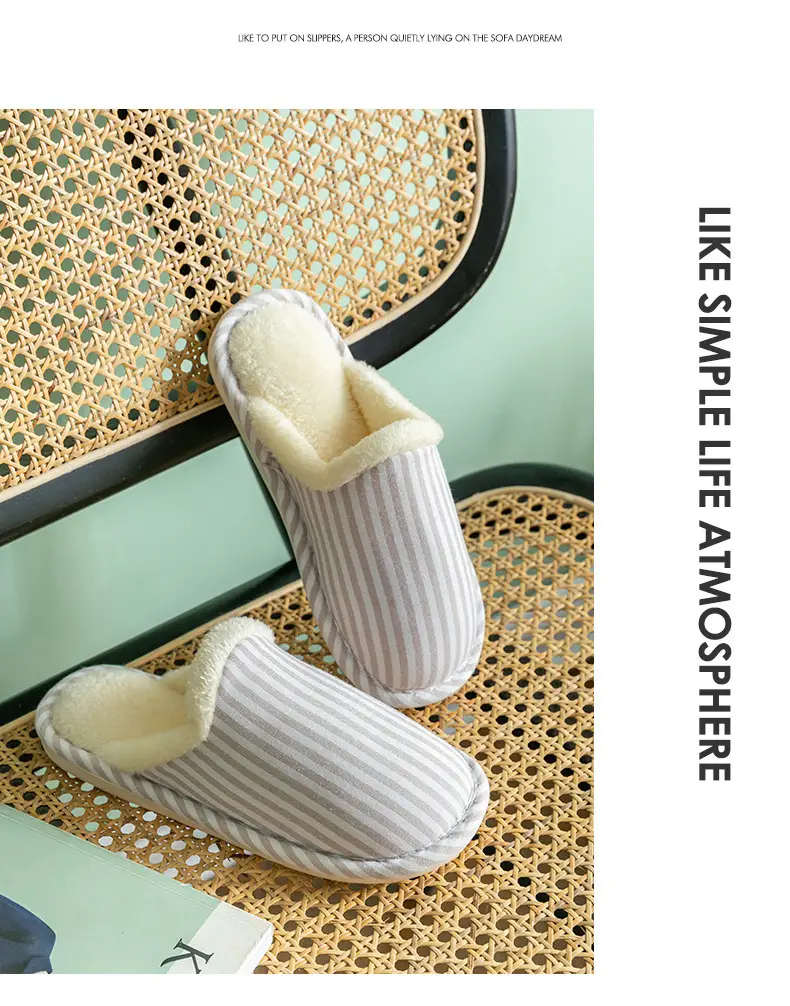 Cotton slippers wholesale ladies autumn and winter new home winter indoor non-slip home warm winter Mao Mao slippers men — feature 13