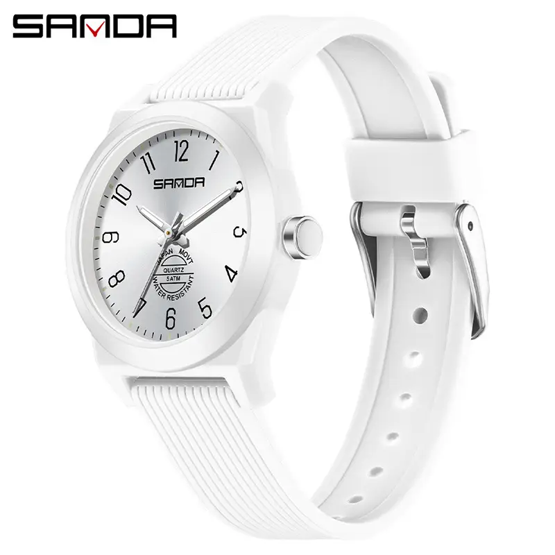 Sanda Black Quartz Watch for Teenagers - Image 3
