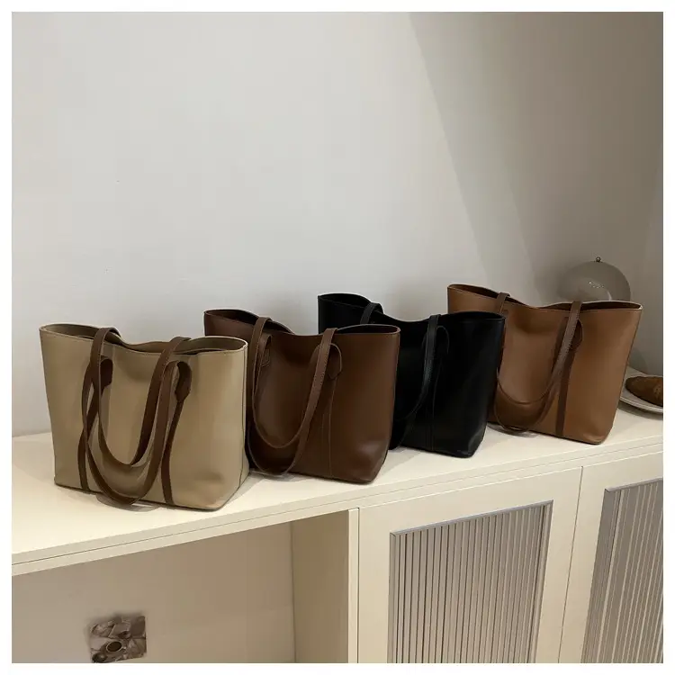 Women Korean Style Large Capacity Solid Color Tote Bag 2024 - Image 6