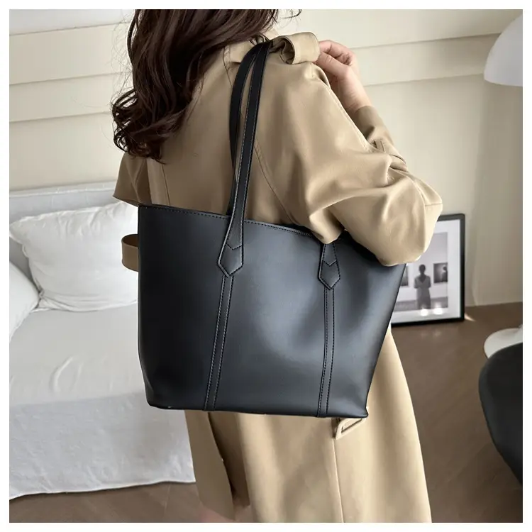 Women Korean Style Large Capacity Solid Color Tote Bag 2024 — feature 14