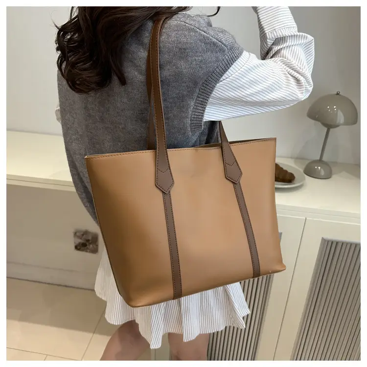 Women Korean Style Large Capacity Solid Color Tote Bag 2024 — feature 8