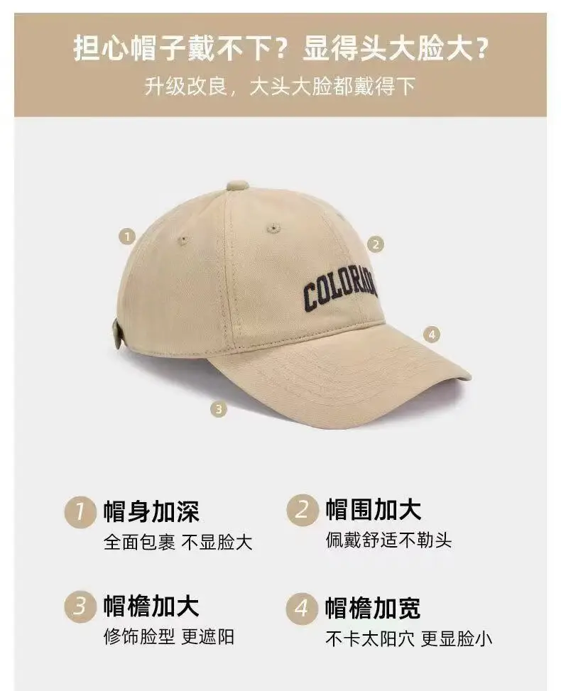 Dilraba Big Head Baseball Cap for Women Men Winter — feature 9