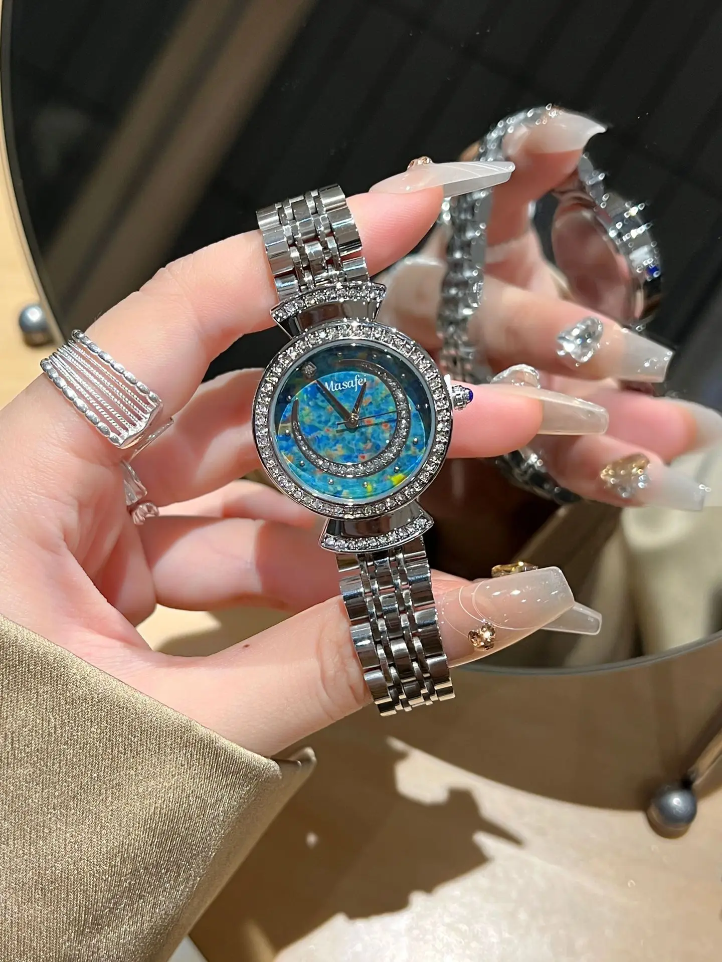 Women Ferris Wheel Watch with Diamond Bracelet - Image 3