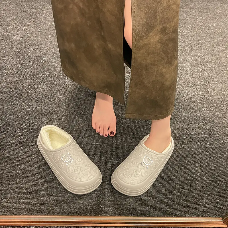 Cartoon New Soft Sole Cotton Shoes Women's Winter fleece-lined Warm Non-slip Waterproof Shoes Thick Sole Outdoor Snow Boots Cotton Shoes for Men - Image 9