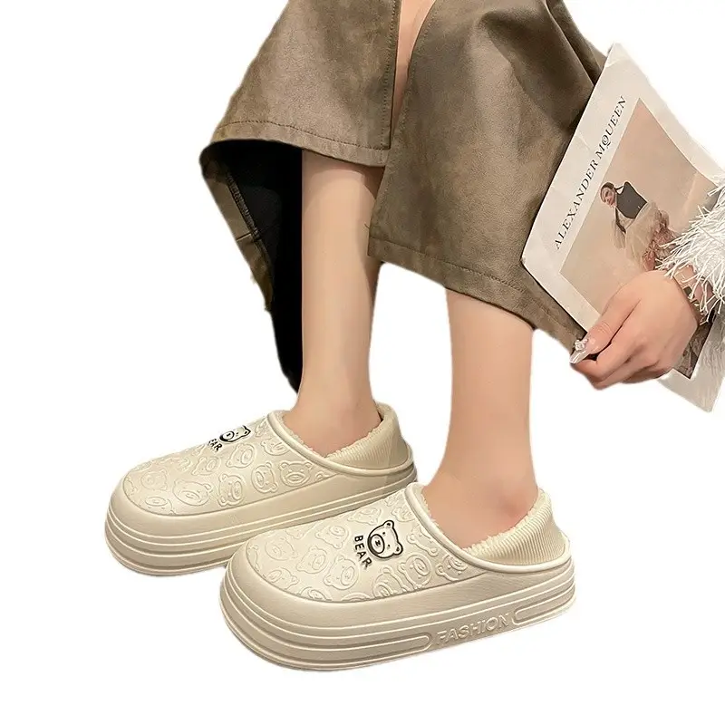 Cartoon New Soft Sole Cotton Shoes Women's Winter fleece-lined Warm Non-slip Waterproof Shoes Thick Sole Outdoor Snow Boots Cotton Shoes for Men - Image 11