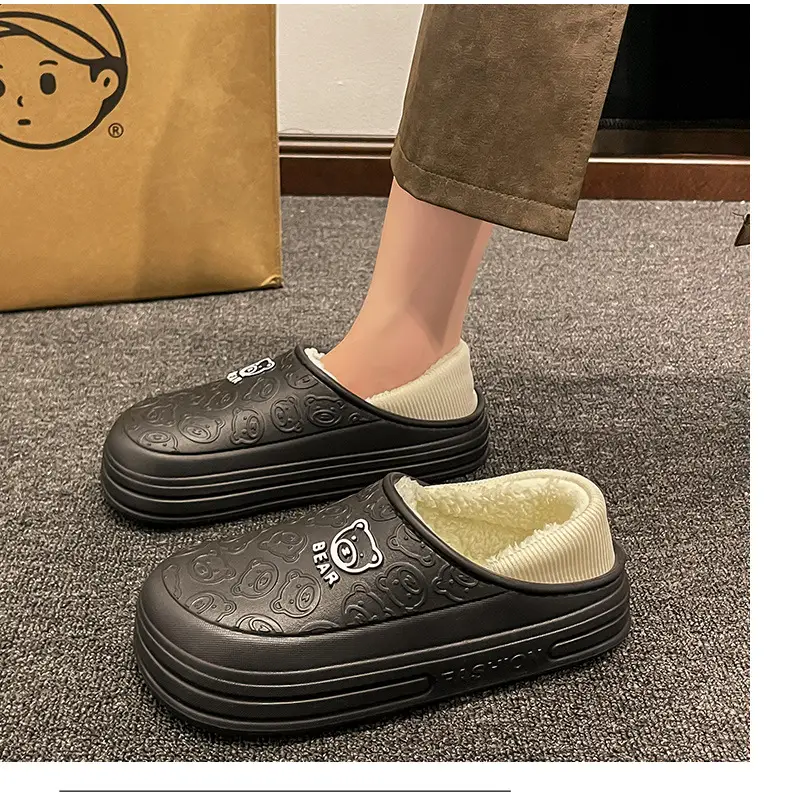 Cartoon New Soft Sole Cotton Shoes Women's Winter fleece-lined Warm Non-slip Waterproof Shoes Thick Sole Outdoor Snow Boots Cotton Shoes for Men — feature 10
