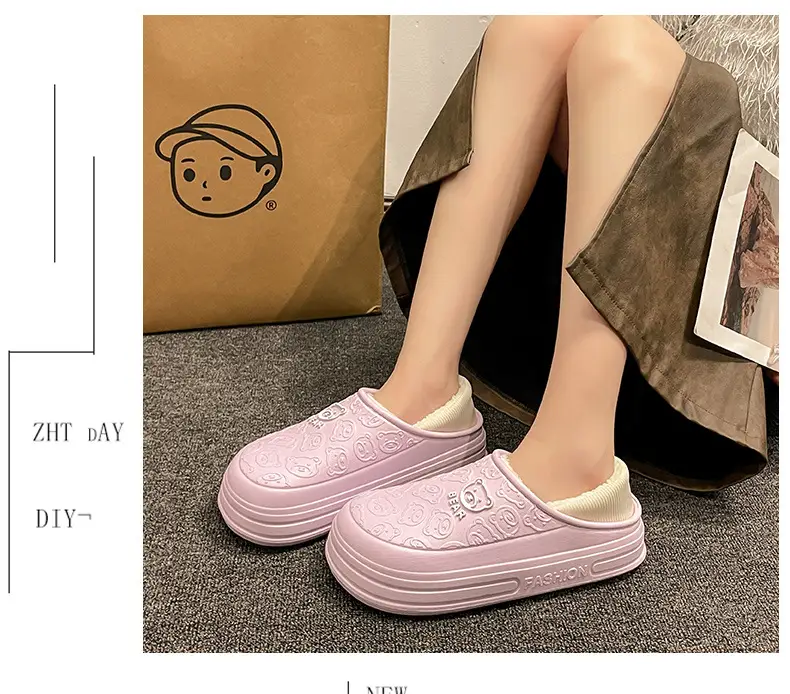 Cartoon New Soft Sole Cotton Shoes Women's Winter fleece-lined Warm Non-slip Waterproof Shoes Thick Sole Outdoor Snow Boots Cotton Shoes for Men — feature 14