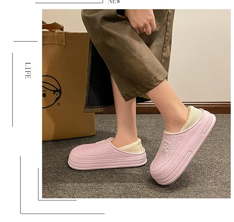 Cartoon New Soft Sole Cotton Shoes Women's Winter fleece-lined Warm Non-slip Waterproof Shoes Thick Sole Outdoor Snow Boots Cotton Shoes for Men — feature 15