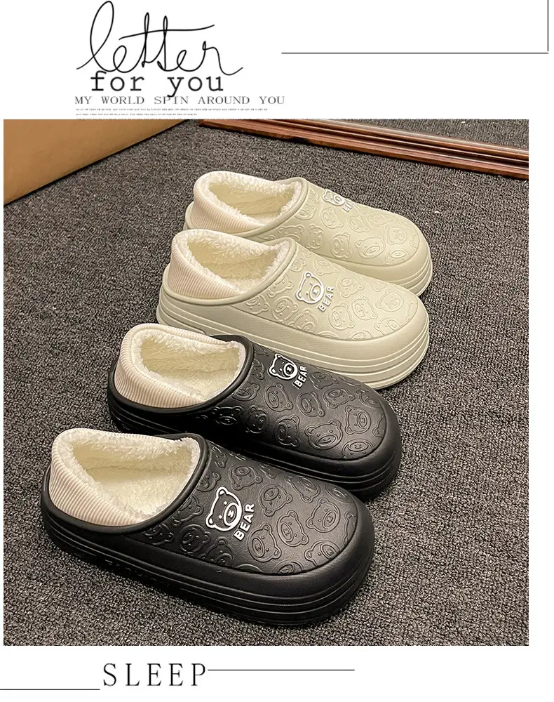 Cartoon New Soft Sole Cotton Shoes Women's Winter fleece-lined Warm Non-slip Waterproof Shoes Thick Sole Outdoor Snow Boots Cotton Shoes for Men — feature 26