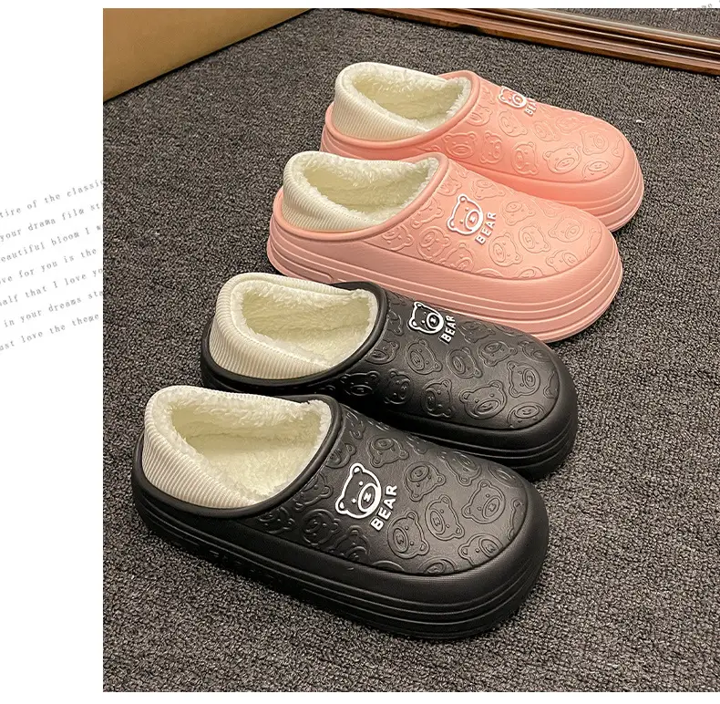 Cartoon New Soft Sole Cotton Shoes Women's Winter fleece-lined Warm Non-slip Waterproof Shoes Thick Sole Outdoor Snow Boots Cotton Shoes for Men — feature 27